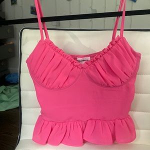 Revolve pink push up top